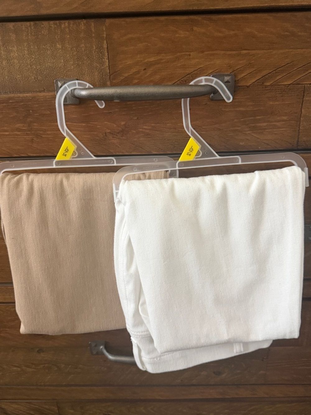 2 X Pairs Time and Tru Beige & White Cropped Pull-On Jeggings with Pockets. - Picture 4 of 9